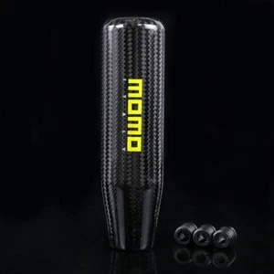 13CM MOMO Black Carbon Fiber Manual Car Gear Shift Knob Stick Shifter - Picture 1 of 4