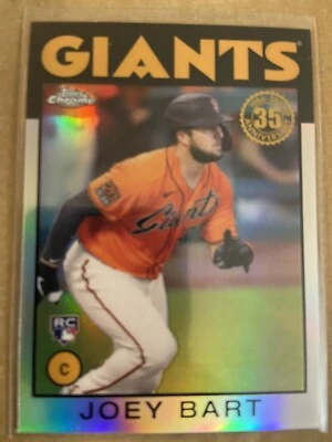 2021 Topps Chrome Joey Bart 86BC-15 Refractor 35th Anniversary Rookie RC Giants - Image 1 of 2