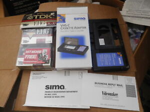Sima VHS-C to VHS VCR Cassette Adapter And 2 TDK TC-30 Tapes