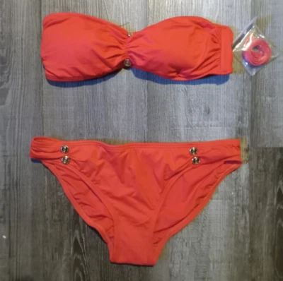 NUEVO $159.- Juicy Couture Miss Divine Bikini Traje de Baño Rojo Pequeño Foto 1 de 4