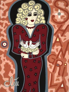 JACQUELINE DITT - The Secret Door to Shangri La A4 DRUCK n.Gemälde Frau Tauben - Bild 1 von 3