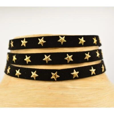 Black Velvet Gold Star Choker Necklace Fabric Set Of 3 Lot Teen Girls Juniors - Image 1 of 4