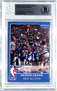 1983 Star Company GEORGE GERVIN Signed Auto Spurs Basketball Card #16 BAS Slab - Picture 1 of 5