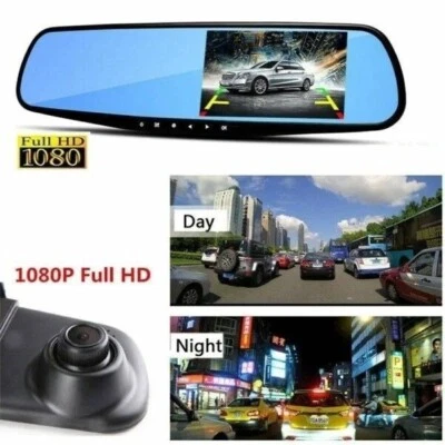 DOPPIA FOTOCAMERA PER AUTO SPECCHIETTO RETROVISORE CON REGISTRATORE DASH CAM DVR - Immagine 1 di 4
