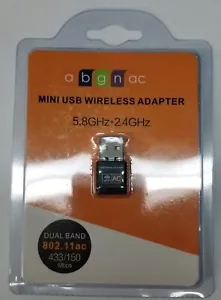 Mini Dual Band 600Mbps 2.4/5GHz 802.11 AC WiFi Wireless USB Adapter - Picture 1 of 3