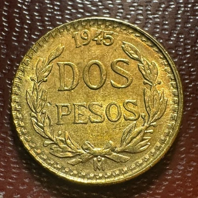 México 1945 Dos Pesos .900 Oro Fino FG043 Foto 1 de 4