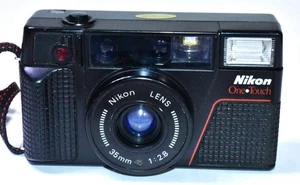 Cámara fotográfica Nikon One Touch 35 mm AF de colección 1:2,8 apuntar y disparar con manual rápido - Imagen 1 de 6