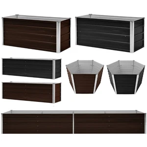 Hochbeet Verzinkter Stahl Gemüsebeet Pflanzbeet GartenBlumenbeet Braun/Anthrazit - Bild 1 von 53