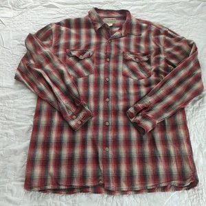Camisa de franela a cuadros US Expedition para hombre XL roja gris óxido algodón manga larga... - Imagen 1 de 7