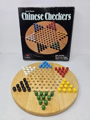 Cardinal Solid Wood Chinese Checkers Game Oak Finish Board Pegs Ages 4+ 184 - Image 1 of 4