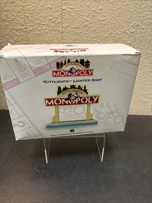 Department 56 Monopoly City Lights Lighted Sign 1999 Hasbro BRAND NEW