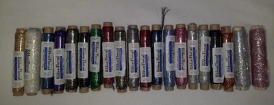 VTG West Germany Metallic Ribbon Thread ~ Mixed Colors  ~20 spools ~ 10 meters - Image 1 of 4