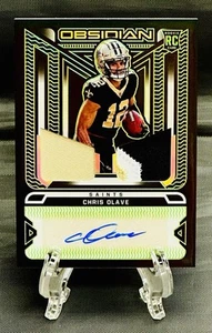 2022 Panini Obsidian CHRIS OLAVE Rookie Dual Patch Auto Electric Etch Green /50 - Picture 1 of 2