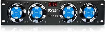 Pyle 19in Rack-Mount Equipment Cooling Fans - 110V/60Hz Power, 4 Cooler Master - Image 1 of 3