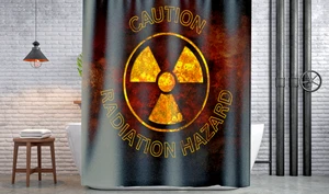 Cortina de ducha de advertencia de radiación Fallout, decoración de baño única - Imagen 1 de 12