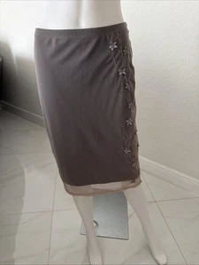 Falda sin Mangas Express Mujer Malla Floral Bordada/Taupe Nude/Talla M - Imagen 1 de 6