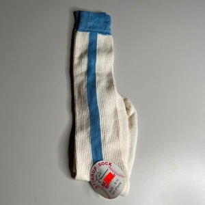 Vintage All-Star Knitwear Stirrup Baseball Socks 9-11 White Blue Stripe USA NWT - Picture 1 of 6