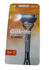 Gillette Fusion 5 Blades Classic 1 Razor + 2 Refills Box Not Found - Picture 1 of 2