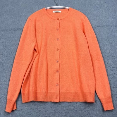 Cárdigan Woolovers Para Mujer Grande Naranja Lana Cachemira Tejido Botón Suéter Jersey Foto 1 de 4