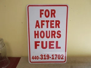 VINTAGE TANKSTELLE NACH STUNDEN TANKSTELLE TANKSCHILD WERBUNG ÖL HOT ROD LADENDOSE - Bild 1 von 9