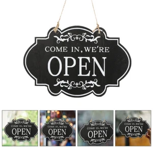 open signs for business Open Closed Sign for Business Wooden Double-sided - Picture 1 of 12