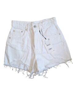 Zara Damen Weiße Kurze Hose Hotpants Shorts Highwaist Gr. 34 XS NEU NP 25€