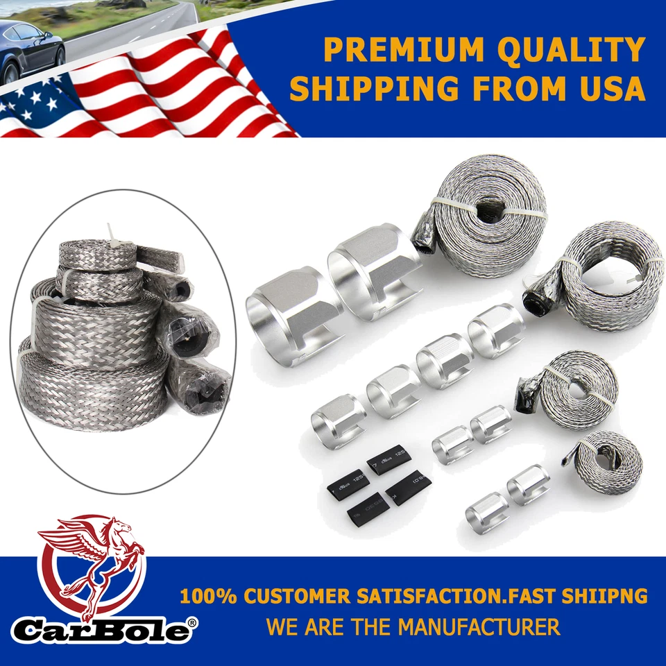 Kit de manguitos de manguera trenzada de acero inoxidable grado 304 cromo 8092 de alto rendimiento Foto 1 de 4