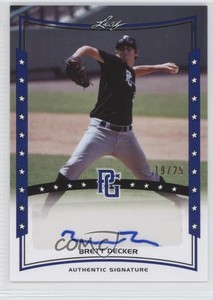 2014 Leaf Perfect Game Showcase Auto Blue /25 Brett Decker #A-BD2 Auto