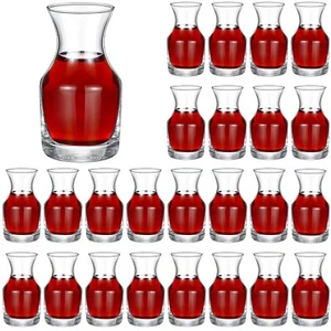 24 Pack Single Serving Wine Carafe Glass Small Mini Carafe Individual Wine Re... - Picture 1 of 7
