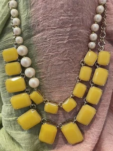 Kate Spade New York Double Strand Yellow And Pearl Necklace - Picture 1 of 9