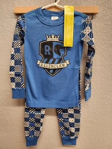 Hanna Andersson Sz  4 Harry Potter Blue Ravenclaw Hogwarts Houses Long John PJs - Picture 1 of 20