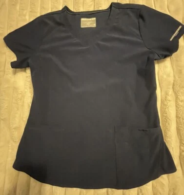 Skechers Women's Short Sleeves Medical Navy Blue Sz Large Scrubs - Image 1 of 4