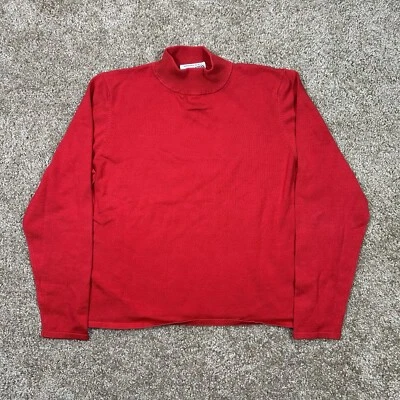 Pendleton Mujer Seda Cuello Simulado Manga Larga Camisa Talla Grande Pullover Rojo Foto 1 de 4