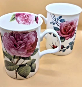 2 Vintage ROY KIRKHAM English Rose Fine Bone China England Kaffee Tee Tassen Becher - Bild 1 von 7