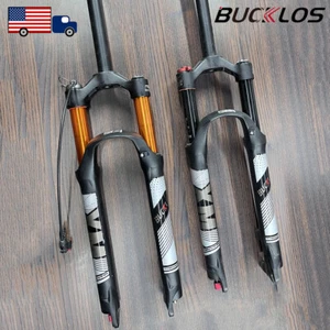 BUCKLOS 26/27.5/29" XC MTB Air Shock Mountain Bike Suspension Forks 120mm Travel - Picture 1 of 16