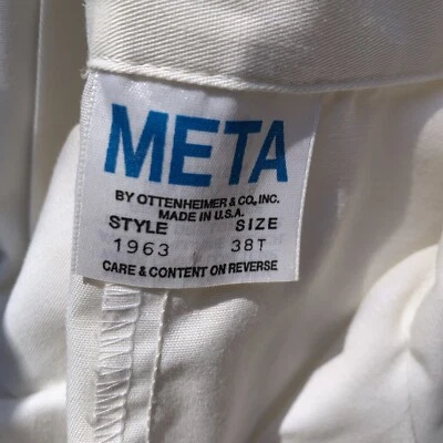 Vintage 50's 60's Meta USA Ottenheimer Lab Doctor Coat Cotton Size 38 Poly/Cot - Image 1 of 4