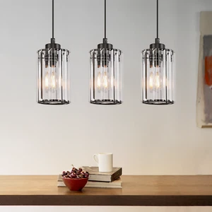 3 Flammig Gerade E27 Crystal Pendelleuchte ohne Glühbirnen für Esszimmer Küche - Bild 1 von 9