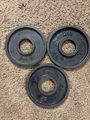Plato profundo olímpico vintage 3 x 2,5 lb placa de peso pesas internacionales y otros Foto 1 de 4