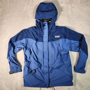 REI Jacket Mens Medium Blue Gore Tex XCR Nylon Hood Rain Shell Hike Gorpcore VTG - Picture 1 of 18