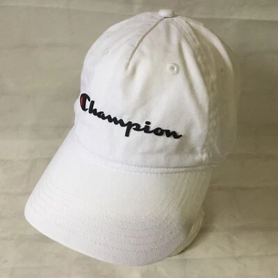 Gorra de béisbol Champion blanca con bordado azul con correa ajustable talla única Foto 1 de 4