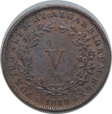 Portugal V Reis 1878 Cooper D Luiz I km#513 CX1
