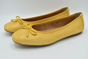 Born Womens Size 7 Brin Yellow Sunflower Slip On Ballet Flat Shoes - Picture 1 of 12
