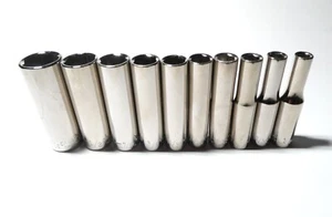 Craftsman NOS 1/4" Drive Deep 10 PC 6 PT SAE Socket Set Made In USA Free Shpn - Bild 1 von 6