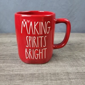 Rae Dunn Artisan Collection Farmhouse Red Making Spirits Bright Christmas Mug - Picture 1 of 6