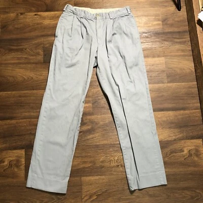 Men's Bill's Khakis Classic Fit Gray Pleated M2P Made in USA Size 34 - Image 1 of 4