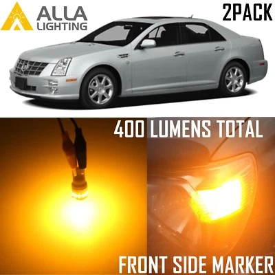 Bombilla LED amarilla ámbar luz marcadora frontal/intermitente Allá Lighting para Cadillac Foto 1 de 4