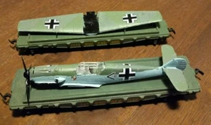 1:72 Messerschmitt Bf109E-3 auf zwei HO Maßstab Western Maryland Flachwagen  - Bild 1 von 9