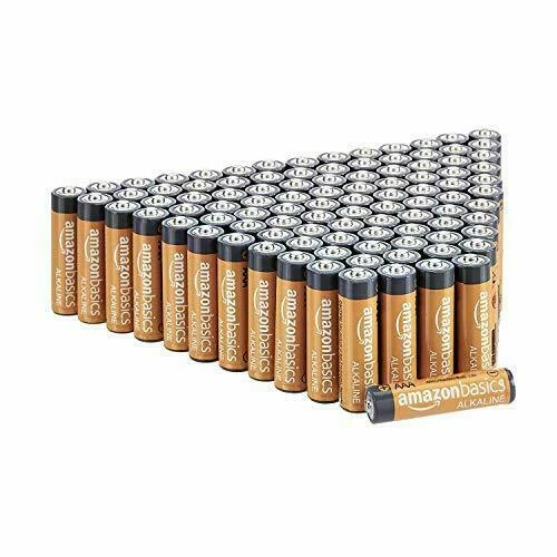 100 Amazon Basics AAA Alkaline High-Performance Batteries 1.5 Volt 10-Year Shelf - Image 1 of 1
