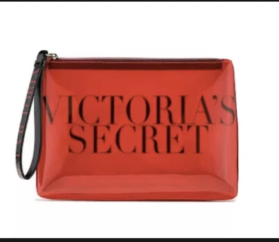 НОВЫЙ VICTORIA'S SECRET КРАСНЫЙ ПРОЗРАЧНЫЙ МАКИЯЖ КОСМЕТИЧЕСКИЙ ЧЕХОЛ КРАСОТЫ СУМКА ОРГАНАЙЗЕР КЛАТЧ - Изображение 1 из 4