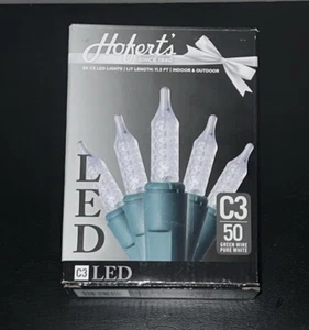 Hoferts  C3 LED Indoor outdoor 50ct Holiday Patio String Lights 11.3ft Pure Whit - Picture 1 of 5